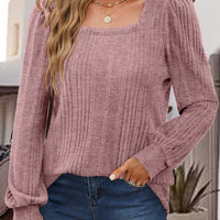 Square Neck Long Sleeve Top