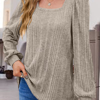 Square Neck Long Sleeve Top