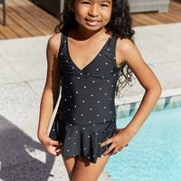 Marina West Swim Clear Waters Swim Dress in Black/White Dot