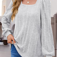 Square Neck Long Sleeve Top