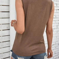 Lace Detail Round Neck Tank