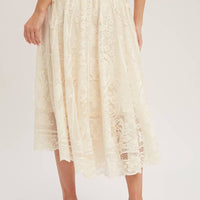 Lace High Waist Midi Skirt