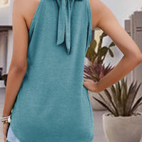 Tied Cutout Grecian Neck Tank