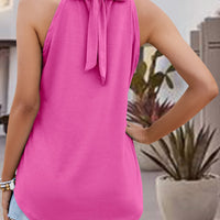 Tied Cutout Grecian Neck Tank