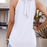 Tied Cutout Grecian Neck Tank