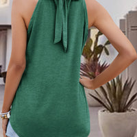 Tied Cutout Grecian Neck Tank