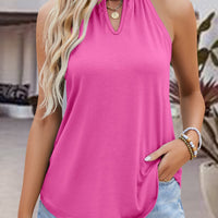 Tied Cutout Grecian Neck Tank