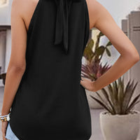 Tied Cutout Grecian Neck Tank