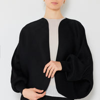 Marina West Swim Rib Pleated Puff Sleeve Bolero Cardigan