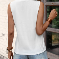 Lace Detail Round Neck Tank