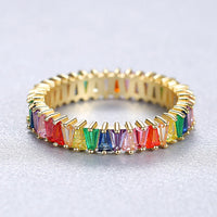 Multicolored Cubic Zirconia 925 Sterling Silver Ring