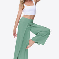 Smocked Split Wide Leg Long Pants