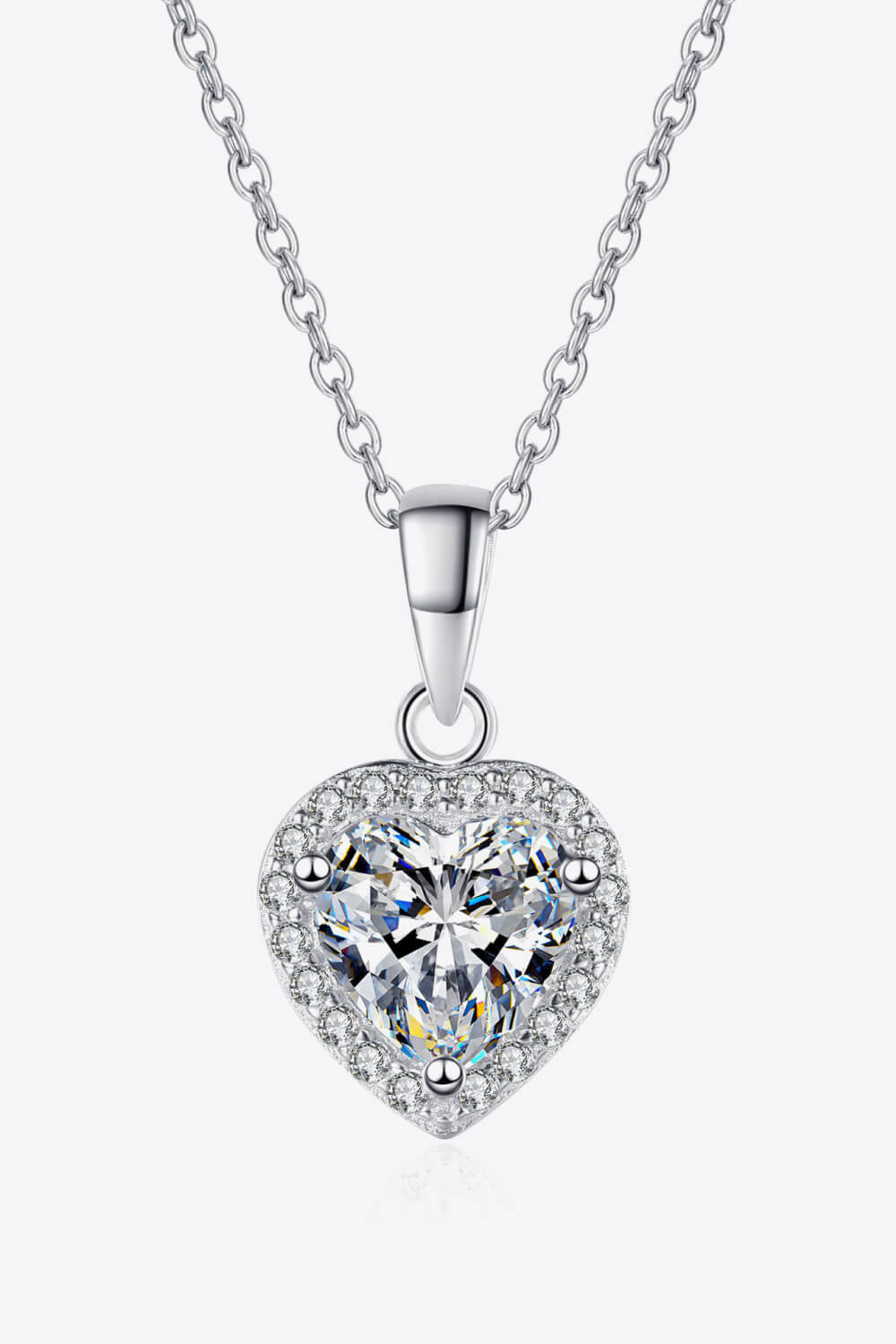 Shining Love 1 Carat Moissanite Pendant Chain Necklace