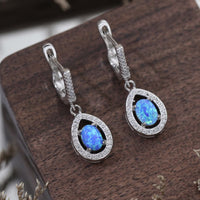 Opal Pear Shaped Drop Earrings