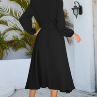 Twisted Long Sleeve Midi Dress