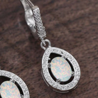 Opal Pear Shaped Drop Earrings