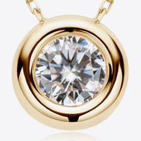 Simple Solitude 1 Carat Moissanite Pendant 925 Sterling Silver Necklace