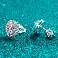 First Love Moissanite Heart-Shaped Stud Earrings