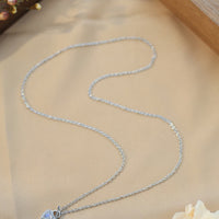 Moonstone Heart Lock Pendant Necklace