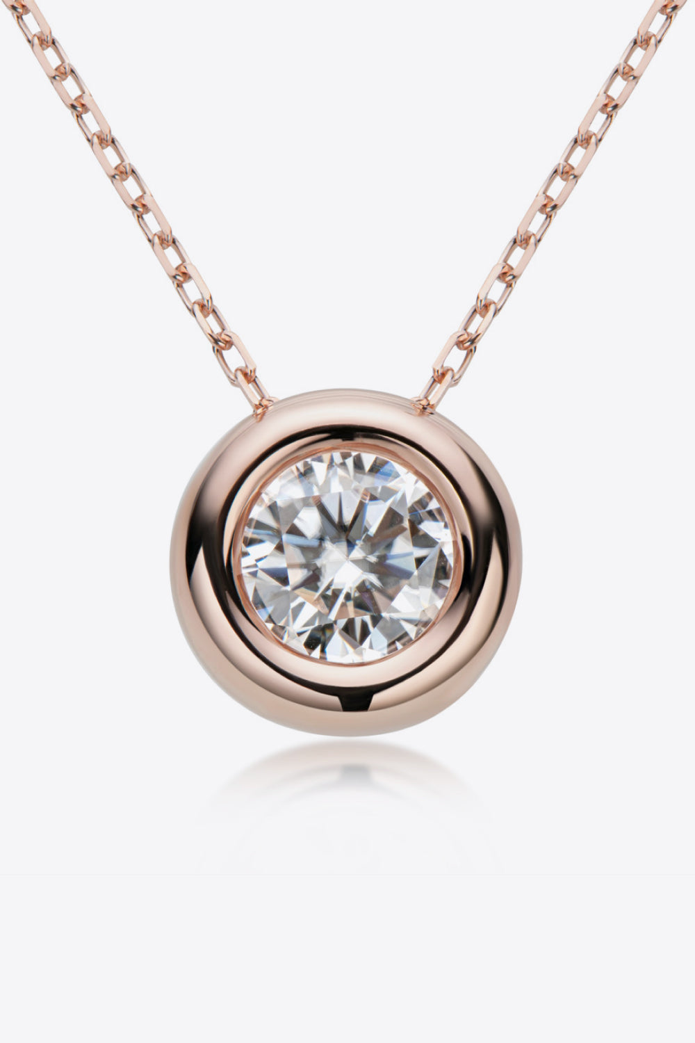 Simple Solitude 1 Carat Moissanite Pendant 925 Sterling Silver Necklace