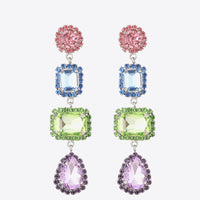 Multicolored Glass Stone Copper Earrings