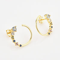 Ocean Princess 18K Gold-Plated 925 Sterling Silver C-Hoop Earrings