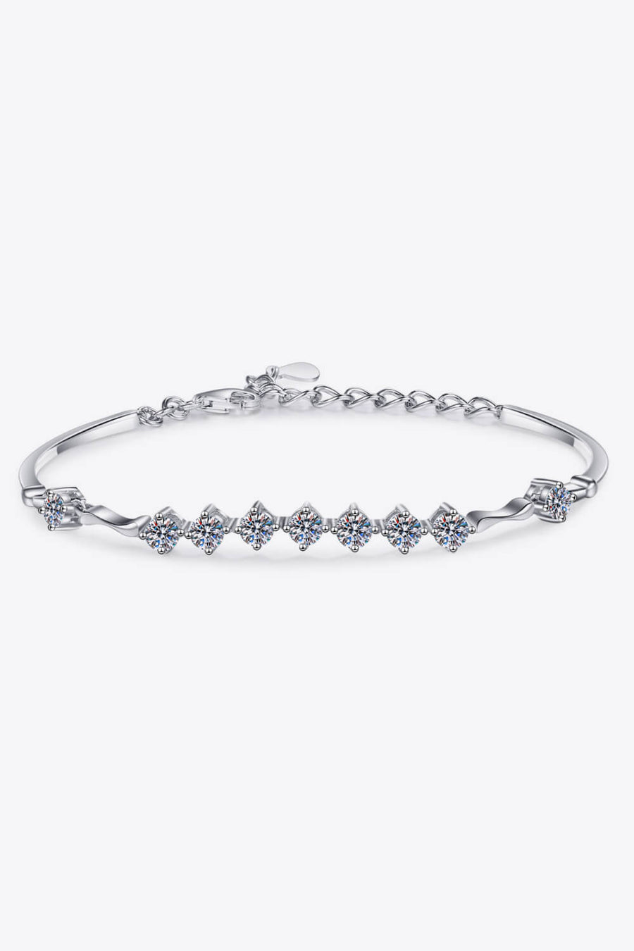 Seven Blessings Moissanite 925 Sterling Silver Bracelet