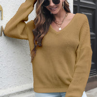 V-Neck Drop Shoulder Sweater