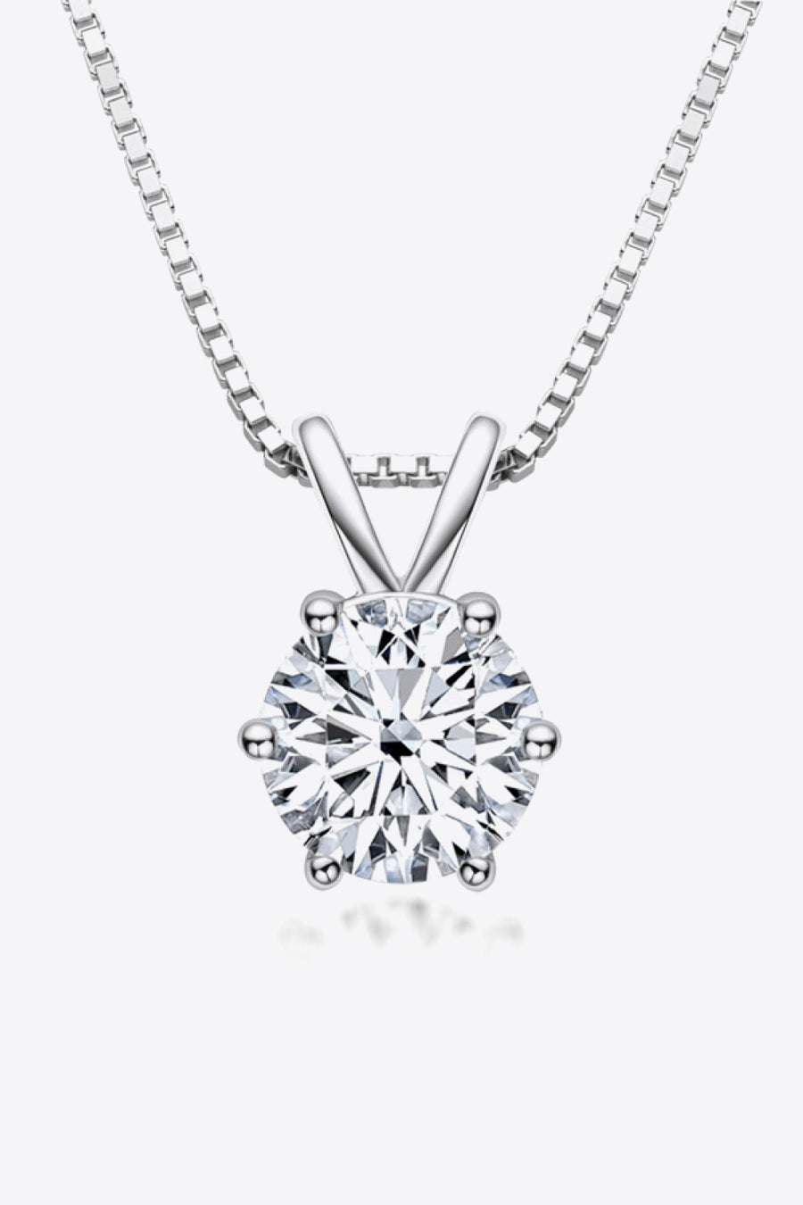 Hexa 925 Sterling Silver 1 Carat Moissanite Pendant Necklace